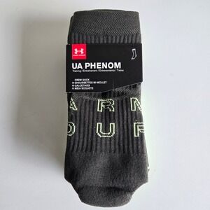 3 pk Under Armour UA Phenom Gray Green Crew Training Socks Men's 8-12
